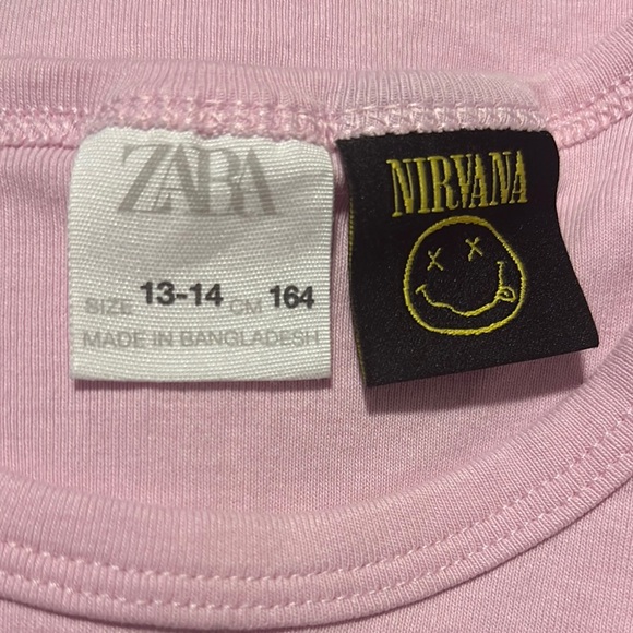 NIRVANA and ZARA Pink and Yellow Tank Tops Iconic Band Designs - Picture 2 of 2